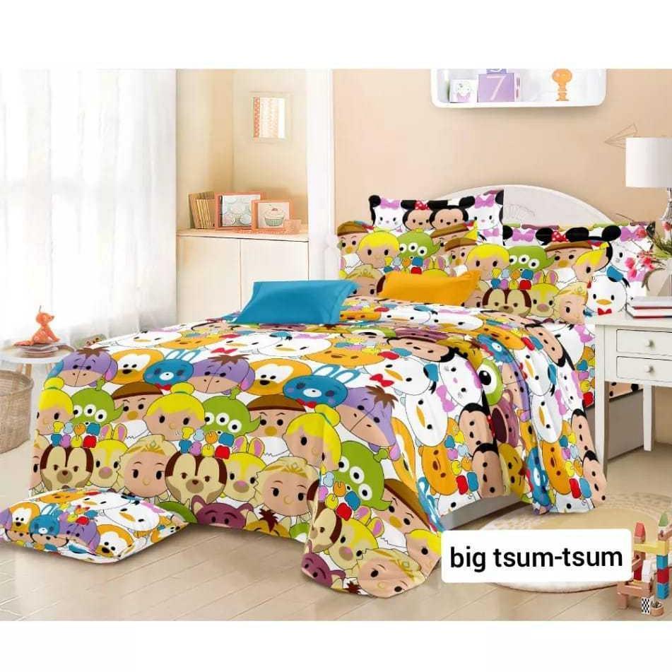 Katun tsum tsum 圖案字符床單 180x200 160x200 120x200/Seprei 自製優質棉