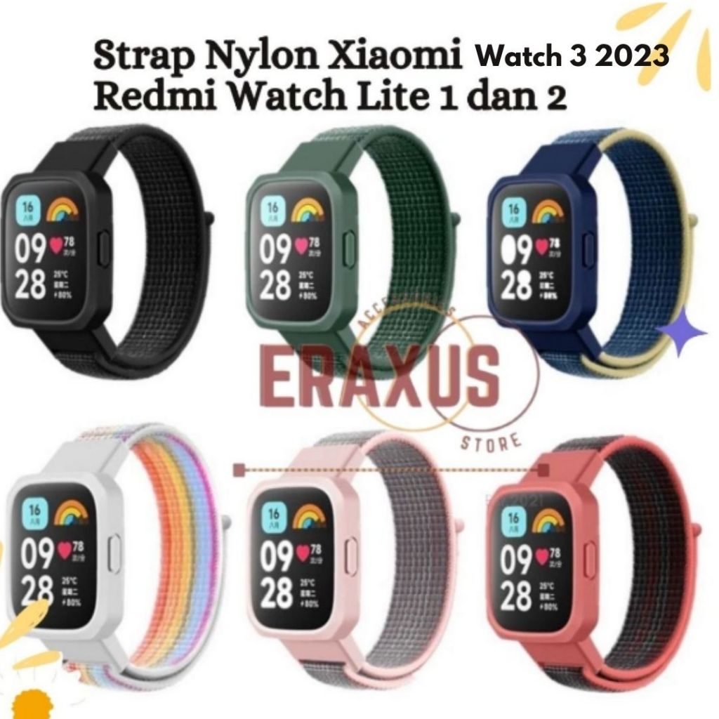 Eraxus 尼龍錶帶 Xiaomi Redmi Watch 3 2 1 Lite Redmi Watch 3 替換錶帶