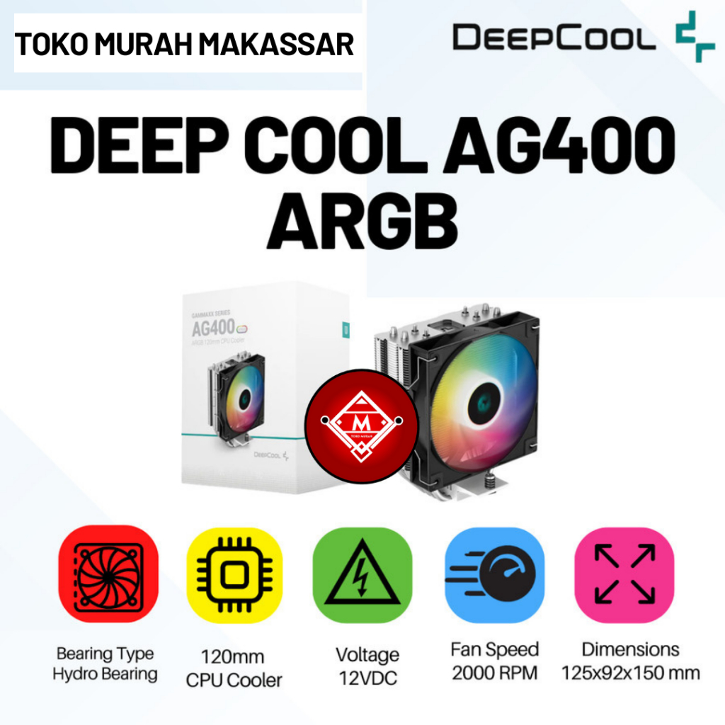 Deep Cool AG400 ARGB 120mm CPU 散熱器黑色 COM49-DEE