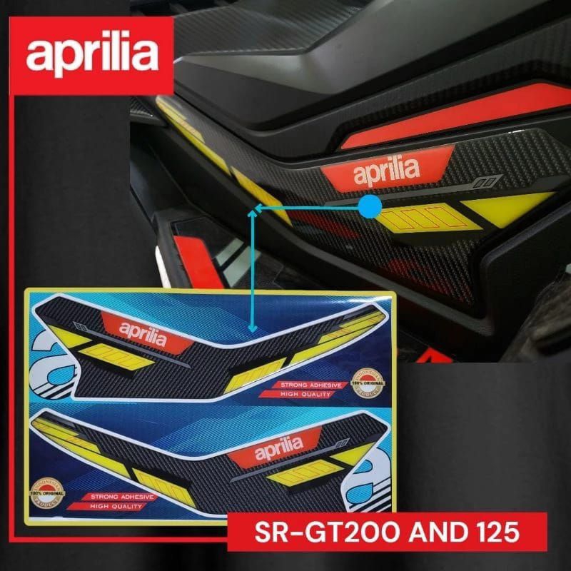 Motopad27 貼紙樹脂壓紋蓋側墊側墊 Aprilia SR GT200 蓋體側腳高級