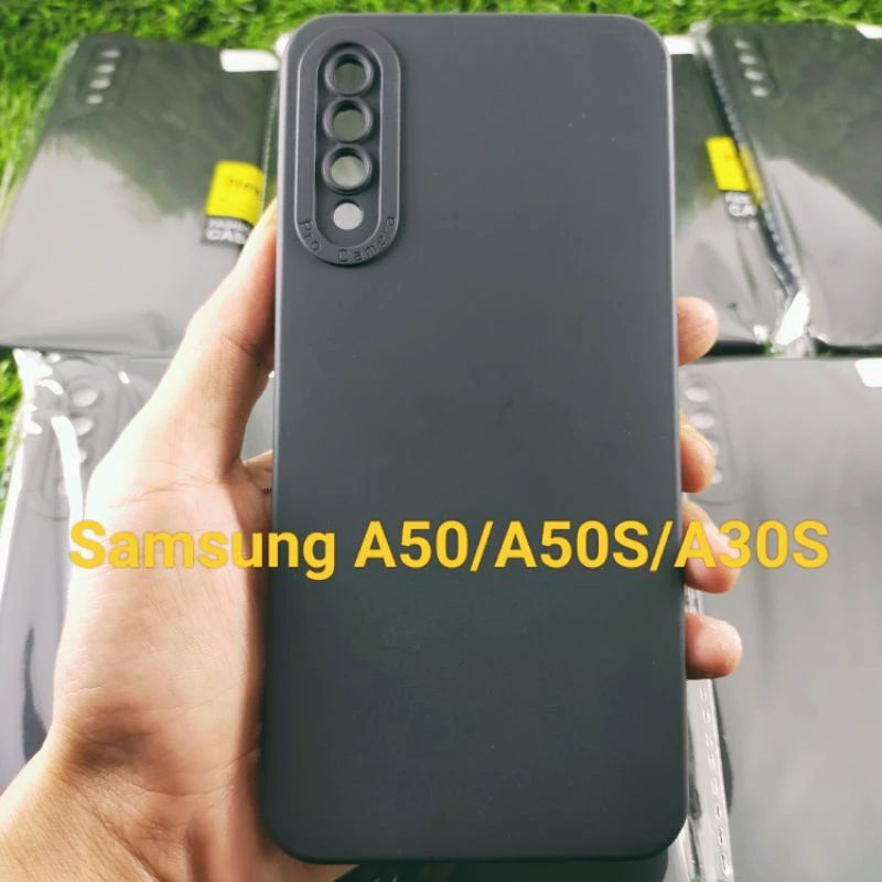 SAMSUNG 軟殼外殼 Pro 相機三星 A50/A50S/A30S Slicon 全黑