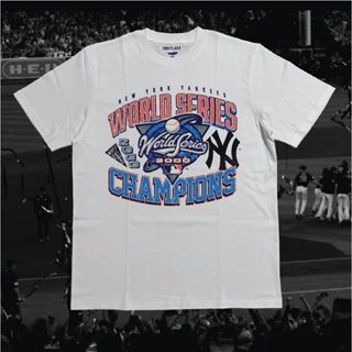 紐約洋基隊世界系列 T 恤重量級棉精梳 16 年代 Kaos MLB 盜版復古
