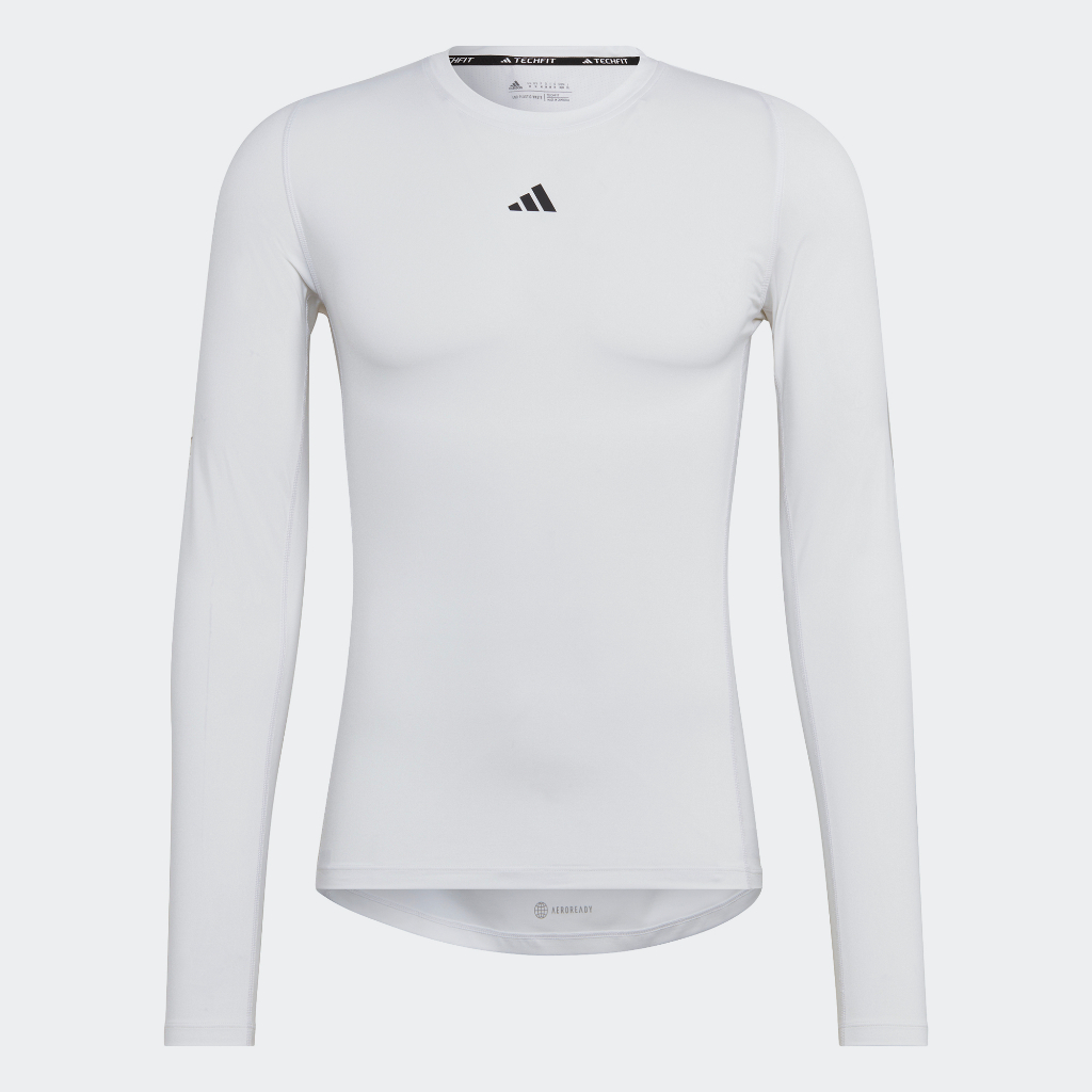 愛迪達 男士跑步襯衫 Adidas TECHFIT TRAINING 長袖 TEE 白色 HJ9926