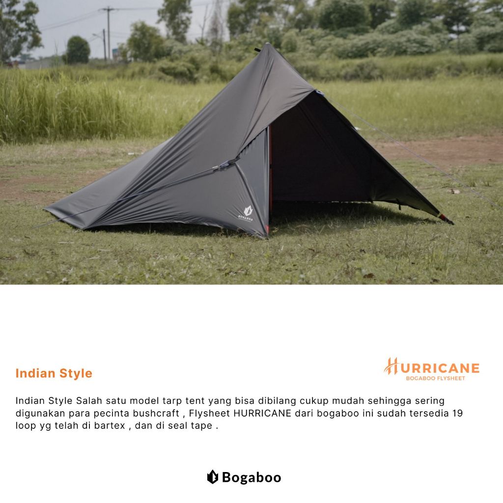 Tenda Bogaboo 防水布帳篷套裝系列 Flysheet 颶風材料尼龍 30d PU 塗層 5000 毫米帳篷金