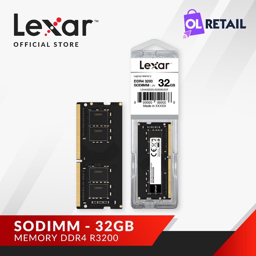 Lexar Sodimm 內存 RAM DDR4 32GB PC25600 3200Mhz 筆記本電腦