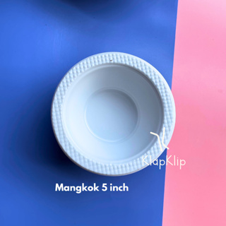 Putih 100 件 5 英寸塑料餐碗白色 M5 碗一次性碗塑料碗白色 5 英寸一次性白色雲母塑料碗