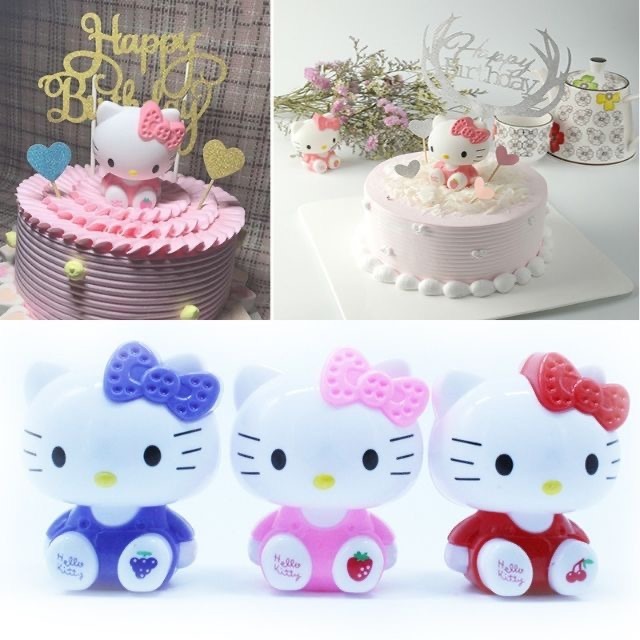 Hello KITTY 生日蛋糕公仔展示 HELLOKITTY 裝飾 HELLOKITTY 生日蛋糕兒童 HELLO K