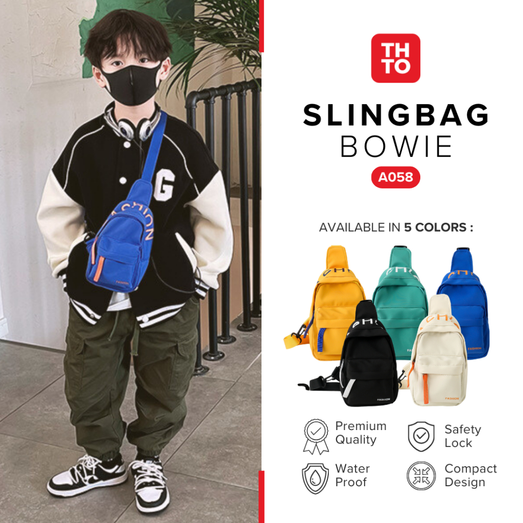 Thto Sling Bag 休閒 Sling Bag 男孩女孩中性 Sport Bowie A058