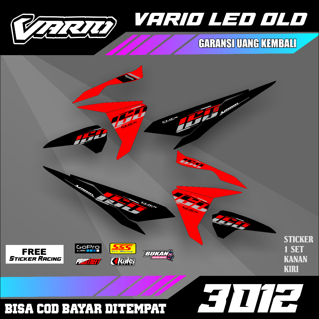 條紋 Vario Led Old 150 125 圖案越南風格編號 150 貼紙列表變化貼花 Honda Vario L
