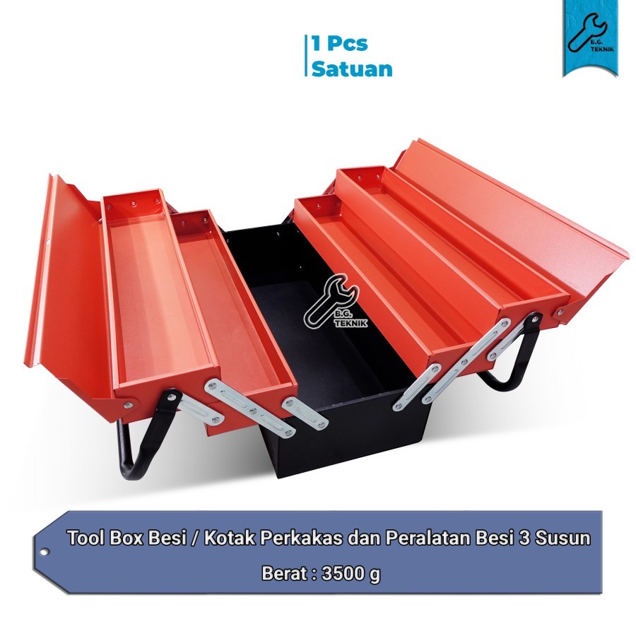 Peralatan 工具箱鐵工具箱和 3 層鐵工具箱