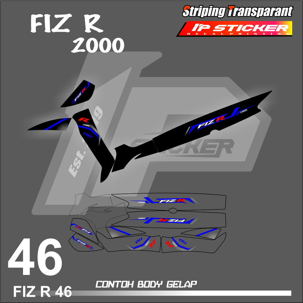 山葉 Fiz R 2000 摩托車條紋貼紙 YAMAHA FIZ R LIST SIMPLE 顏色變化的 Ip RACI