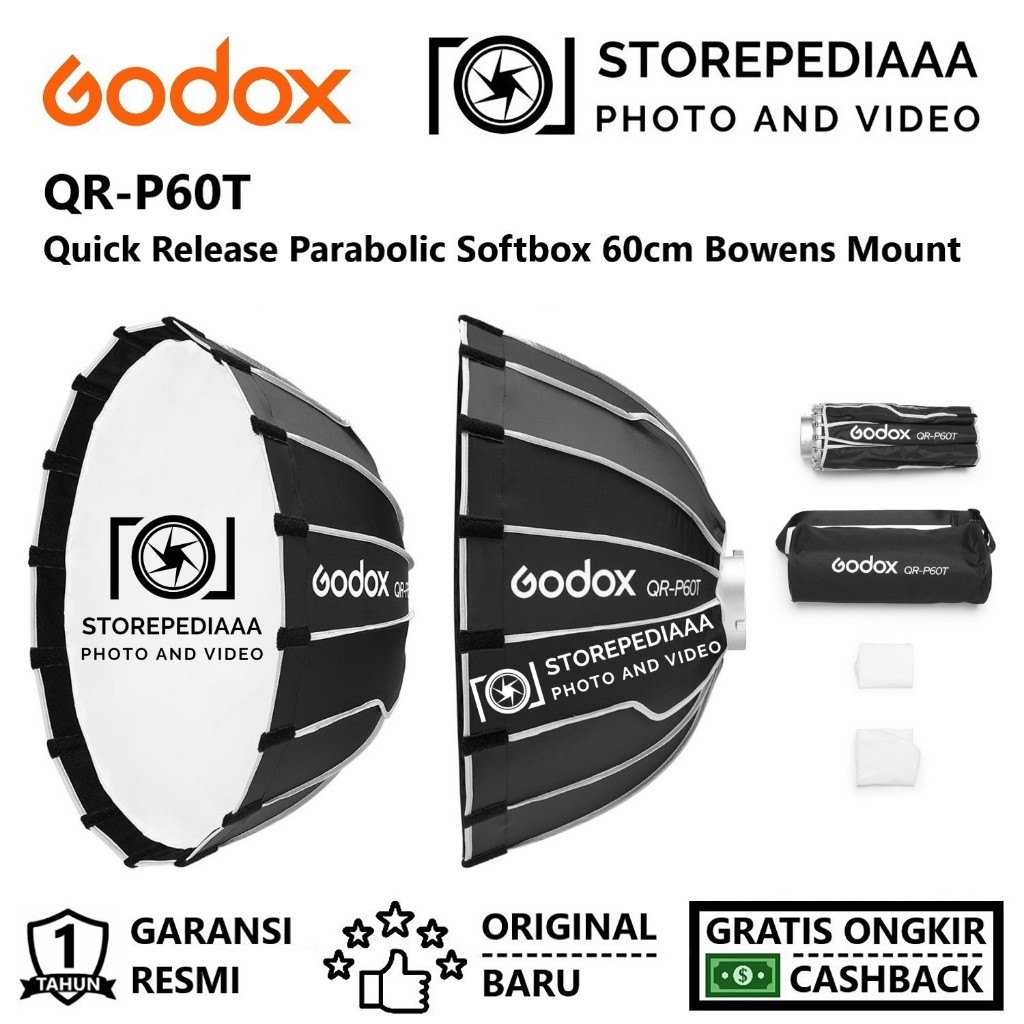 Godox QR-P60T 快拆拋物線柔光箱 60cm Bowens Mount