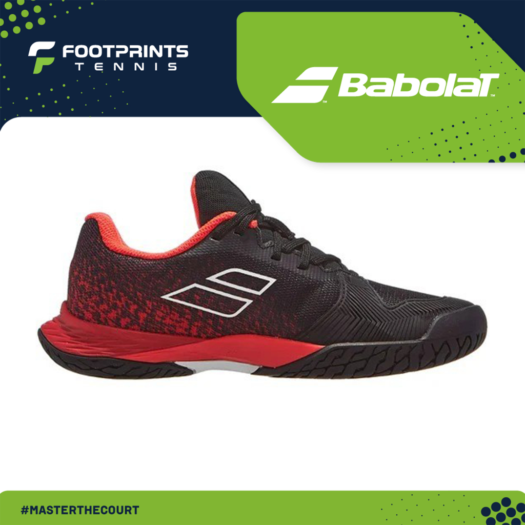 Babolat Jet Mach 3 網球鞋黑色紅色青少年兒童網球鞋 JR