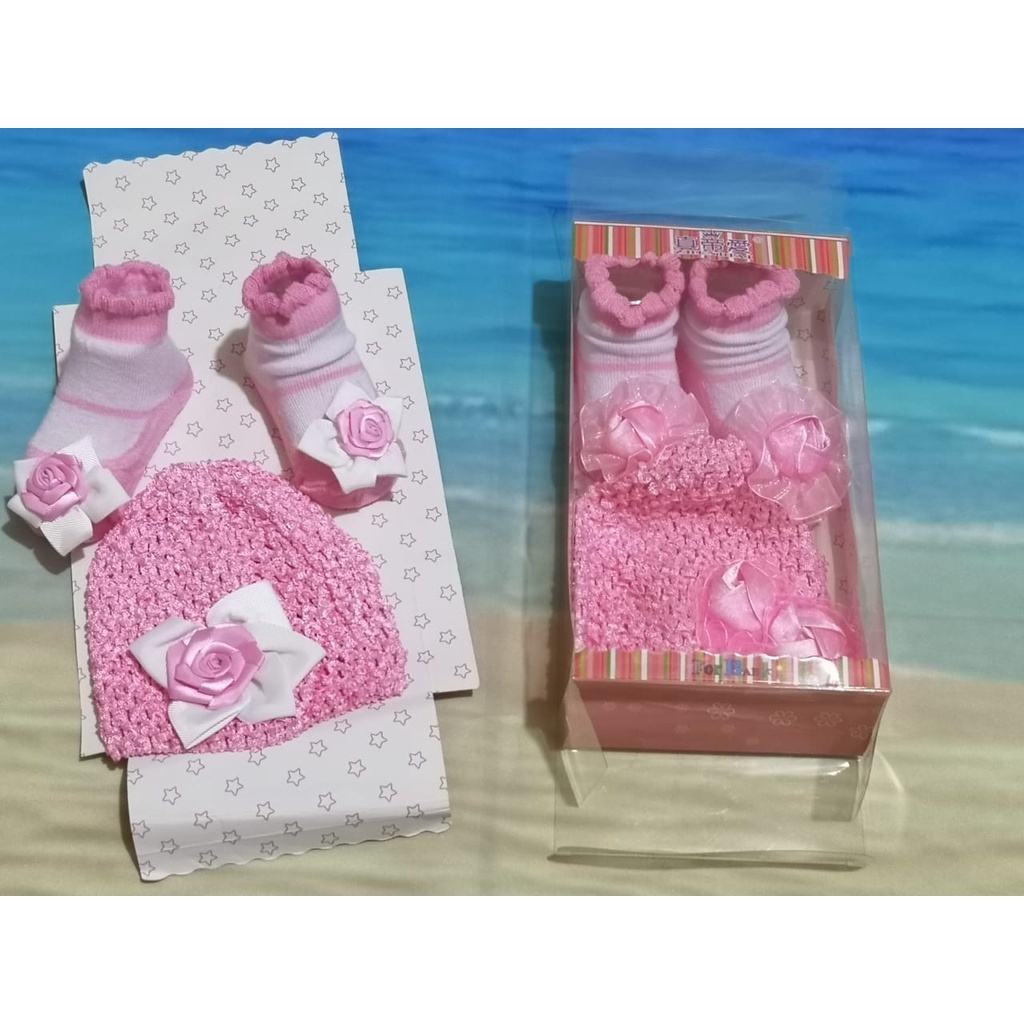 嬰兒鞋襪針織帽 3 盒 BABY NEW BORN 女孩 0-12 個月 K-5