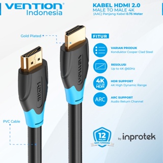 Vention HDMI 電纜 2 公對公 4K 用於 PC LCD 投影儀