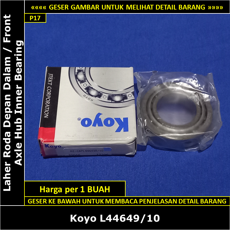 內前輪軸承軸承 VW Frog Volkswagen Beetle 1965-1968 Koyo Japan 44649