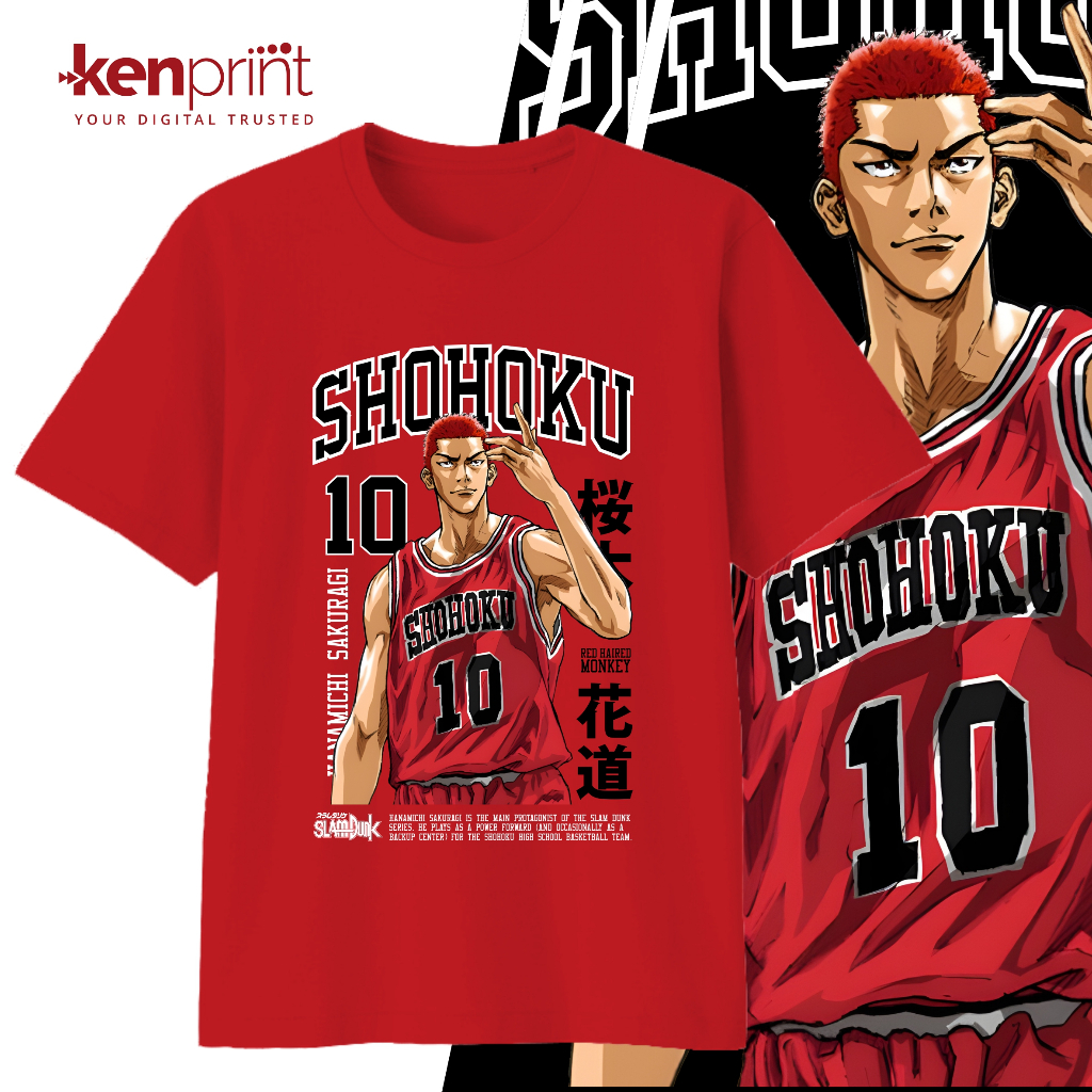 T 恤 ANIME SLAM DUNK HANAMICHI SAKURAGI SHOHOKU 非官方棉 30 年代高級兒