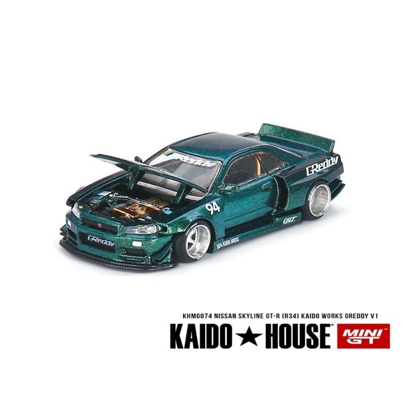 Kaido House Mini GT Nissan Skyline GT-R R34 GReddy V1 綠色限量版