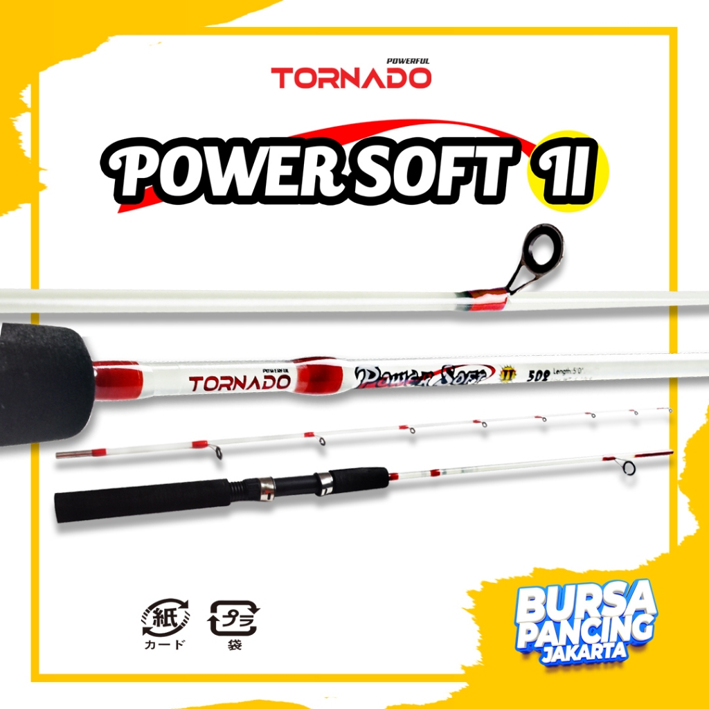 Tornado釣魚竿旋轉power SOFT II實心纖維連接2中接頭120CM 150CM