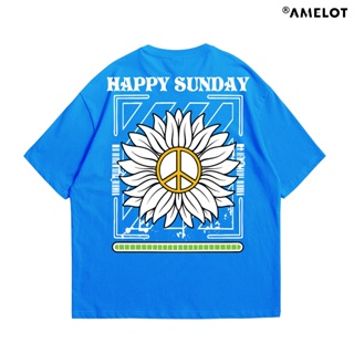 Amelot Baju Kaos Distro 男款女款 Kaos 男款 HAPPY SUNDAY Original K