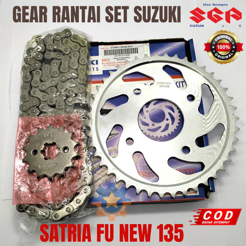 齒輪鏈套裝摩托車 SUZUKI SATRIA FU 全新 135 原裝品質 SGP 原裝牙齒 Fangs GER GIR
