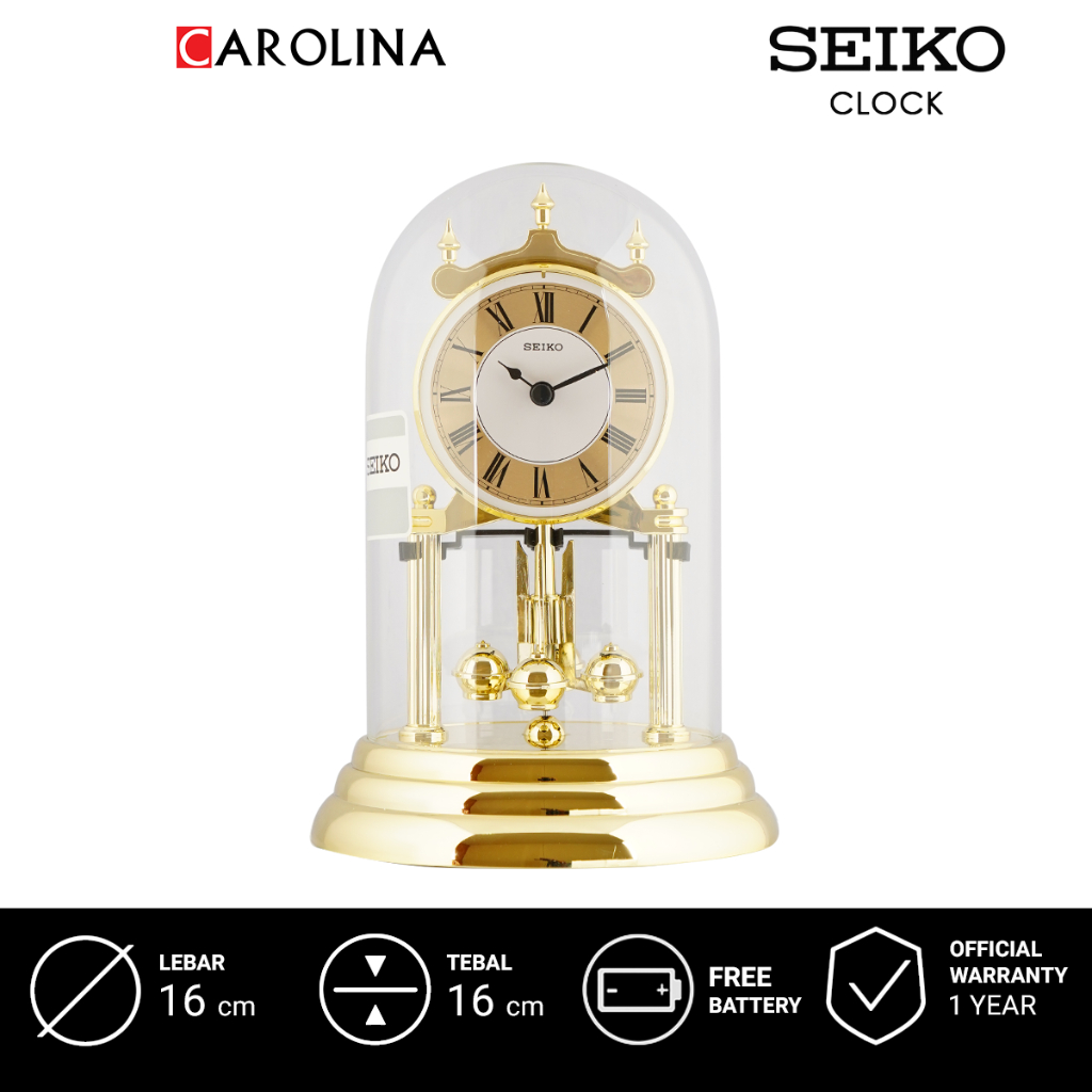 鬧鐘 QHN006G SEIKO QHN006G 模擬旋轉擺金塑料殼白金錶盤台鐘