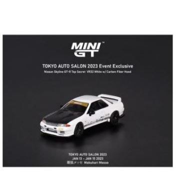 全新 Mini GT No 483 Nissan Skyline GTR R32 Top Secret White 帶碳