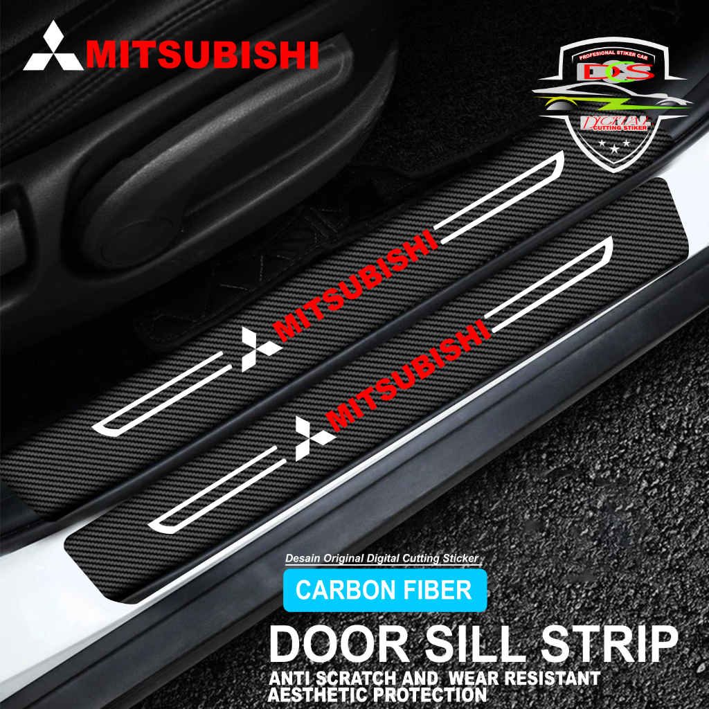 MITSUBISHI 9 件三菱汽車碳貼紙切割碳貼紙車門保護貼免受腳凳傷害