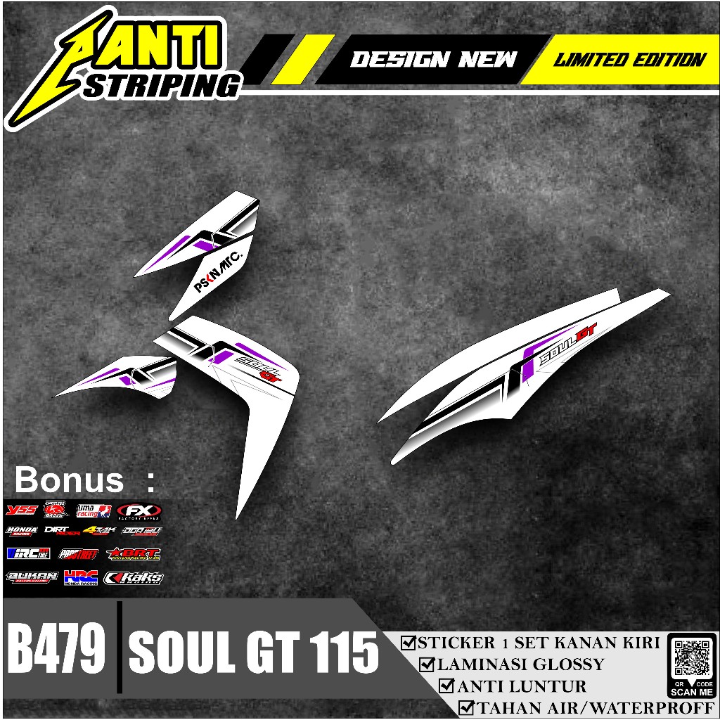 山葉 B479 貼紙條紋配件 SouL GT 115 條紋變化裝飾 Yamaha SouL GT 115 摩托車貼紙 M