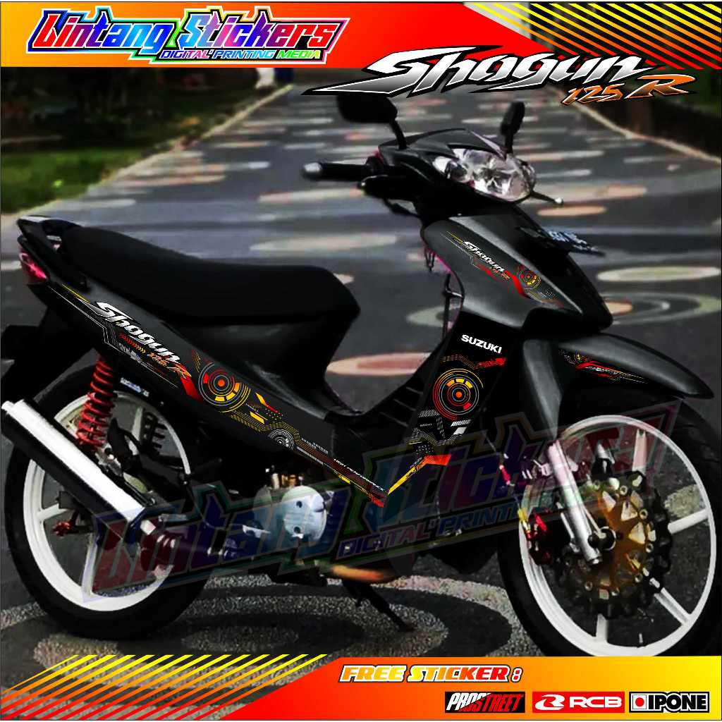 條紋變化 SUZUKI SHOGUN 125 R TECHNO 摩托車貼紙 SUZUKI SHOGUN 125 R
