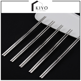 Kiyo韓國晚餐筷子圓形不銹鋼sus 304 1雙高品質防銹