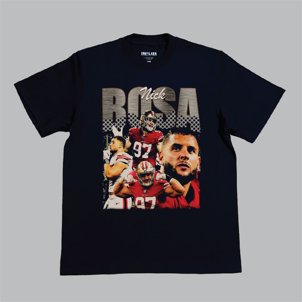 Nick Bosa SF 49ers T 恤重量級棉 16 年代 T 恤 NFL 盜版復古