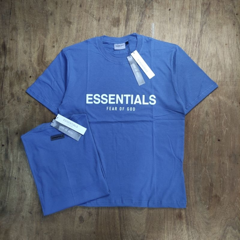 Fear Of God Essentials 基本款藍色牛仔大廓形 T 恤 Kaos