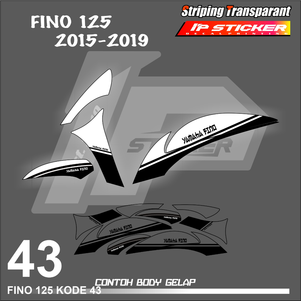 山葉 Fino 125 摩托車條紋貼紙 YAMAHA FINO 125 貼紙清單 SIMPLE 顏色變化賽車設計全息圖和
