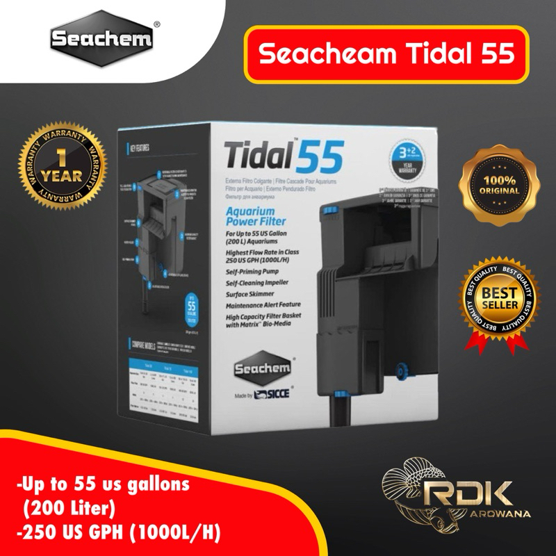 Mesin Seachem Tidal 55 水族箱過濾器海洋水族箱過濾機