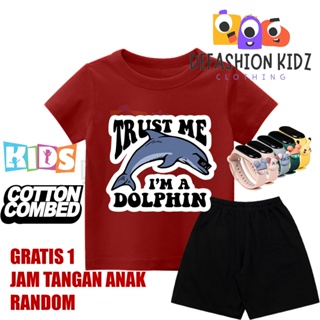 Dolphin DOLPHIN 襯衫和褲子套裝兒童男女通用 Distro 男孩女孩 DEFASHION KIDZ 1 2