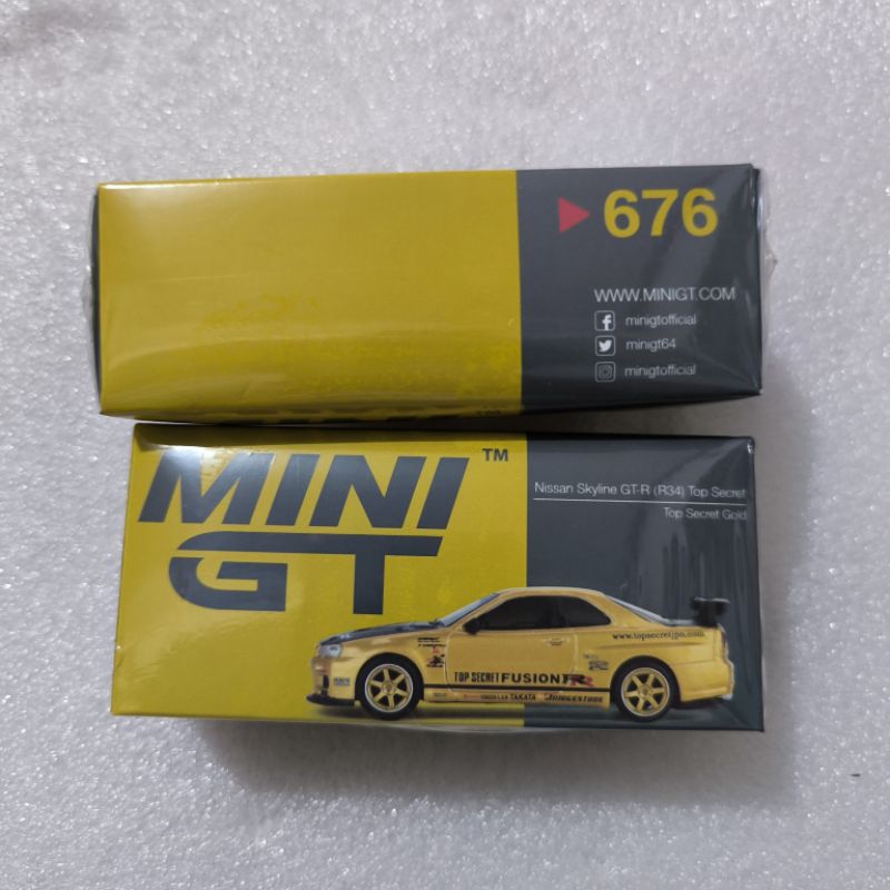 Mini GT 676 NISSAN SKYLINE GT-R R34 頂級秘密黃金日本獨家