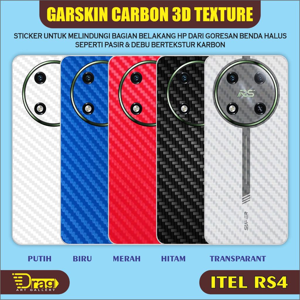 貼紙 Garskin 碳透明 ITEL RS4 皮膚碳抗真菌