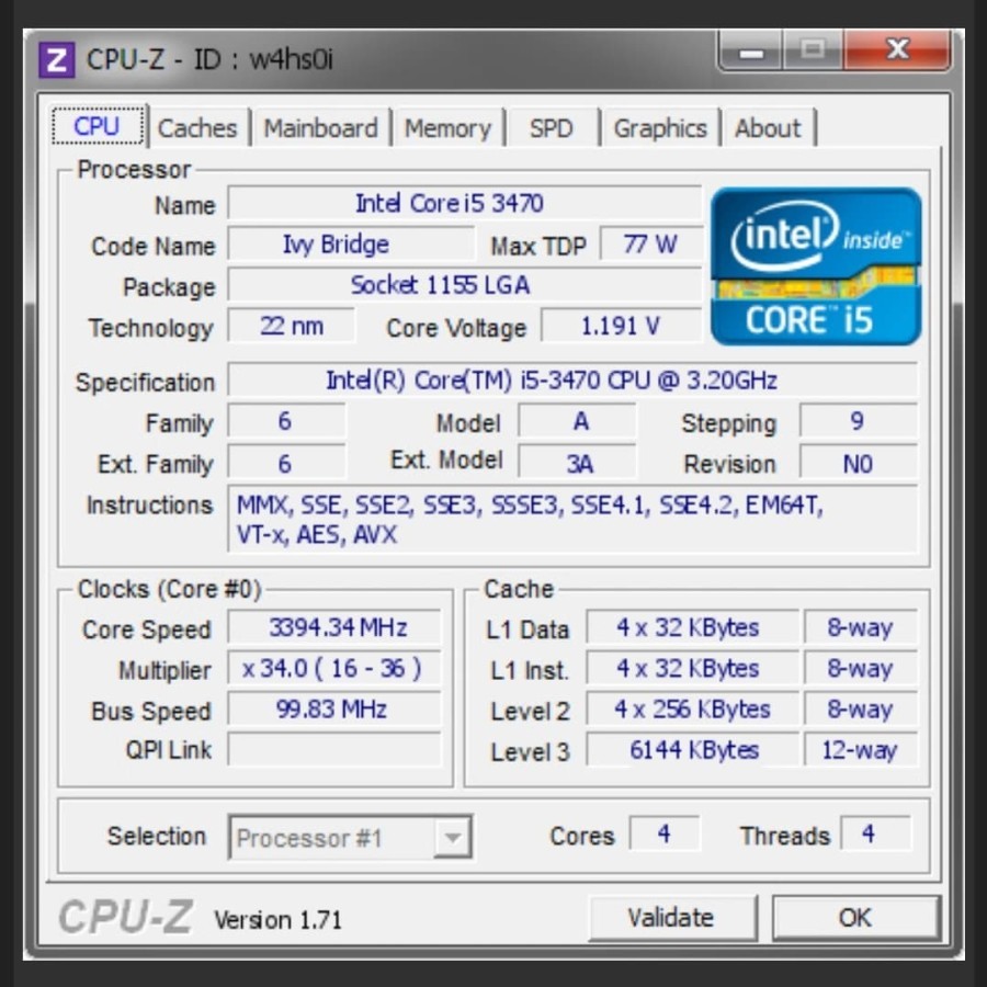 處理器英特爾酷睿 i5 3470/3.20Ghz LGA 1155