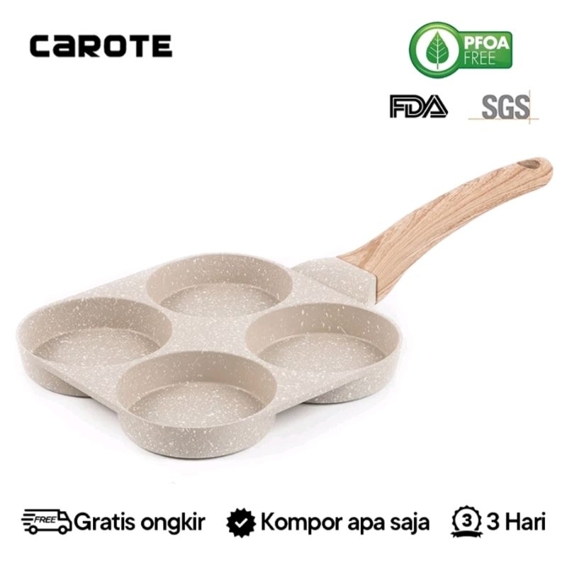 Carote 4 孔 Martabak 煎餅鍋平底鍋不粘鍋 18cm