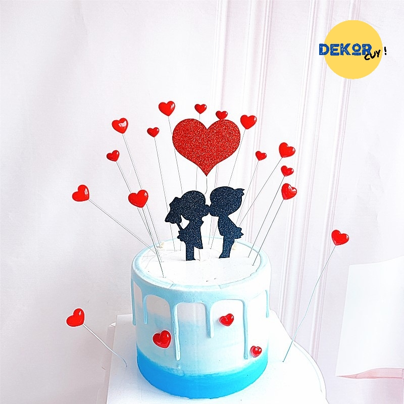 Cake TOPPER LOVE Shape 生日蛋糕裝飾情人節生日蛋糕裝飾唯美韓式蛋糕