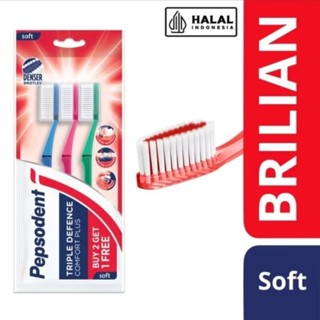 Pepsodent Brilliant Toothbrush 軟牙刷 3 件裝