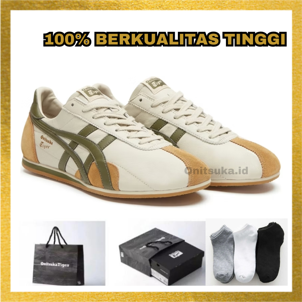 ONITSUKA TIGER 鞋履 ONITSUKA RUNSPARK 米色綠色皮革