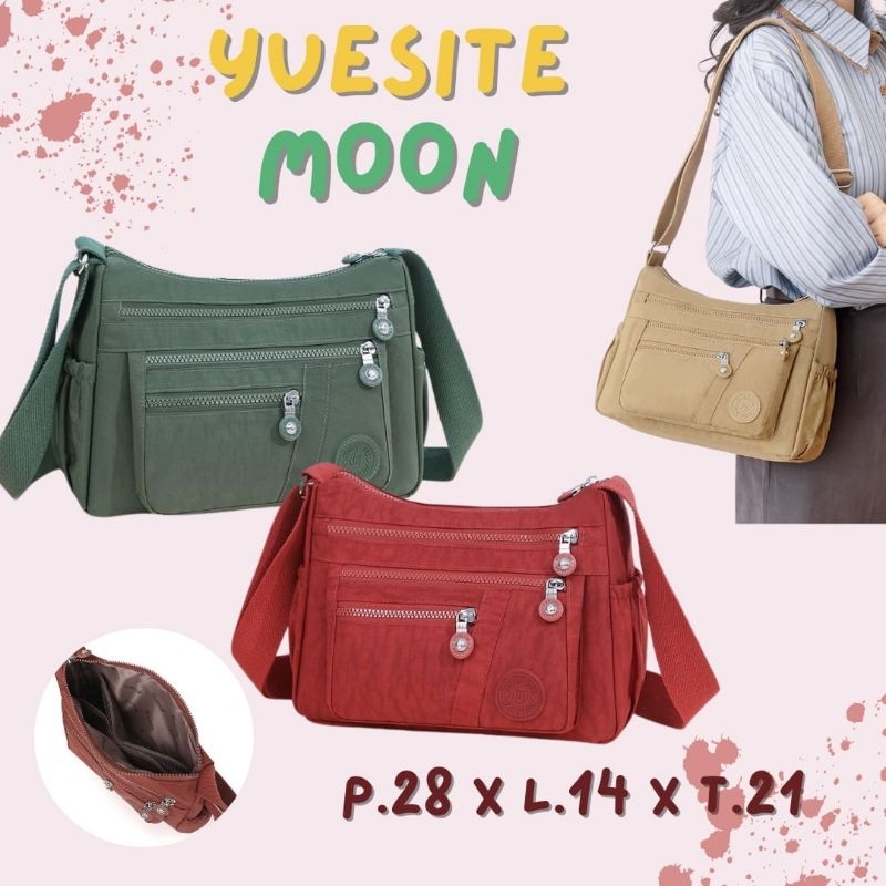 Yuesite MOON 女士中號單肩包尼龍單肩包