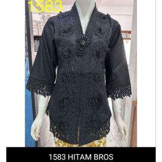 KATUN JUMBO ALEXUEZ BROKEN COMBI 棉麻 KEBAYA 上衣特別黑色尺碼 S-5L LD