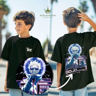 Hitam KATUN Premium 兒童 DISTRO T 恤動漫黑色 T 恤 JUJUTSU KAISEN GOJ