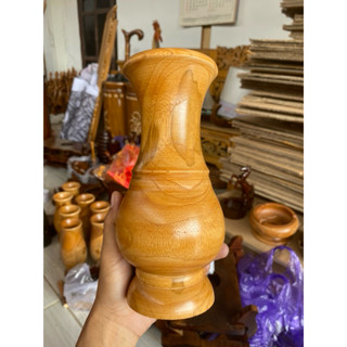 KAYU 柚木花瓶/天然拋光彩色花瓶/餐桌花瓶/餐桌裝飾