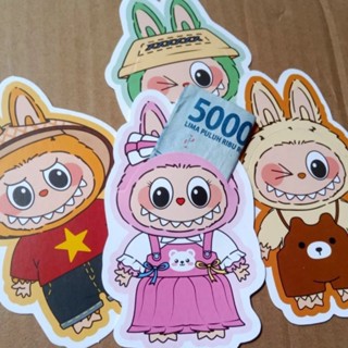 包含 7 件 3D Labubu Eid 信封即用型最新型號獨特有趣的病毒 Eid Al-Fitr 2025