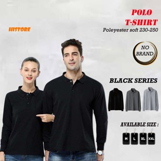 Hitam polo長袖polo衫男女polo領襯衫黑色系列polo衫