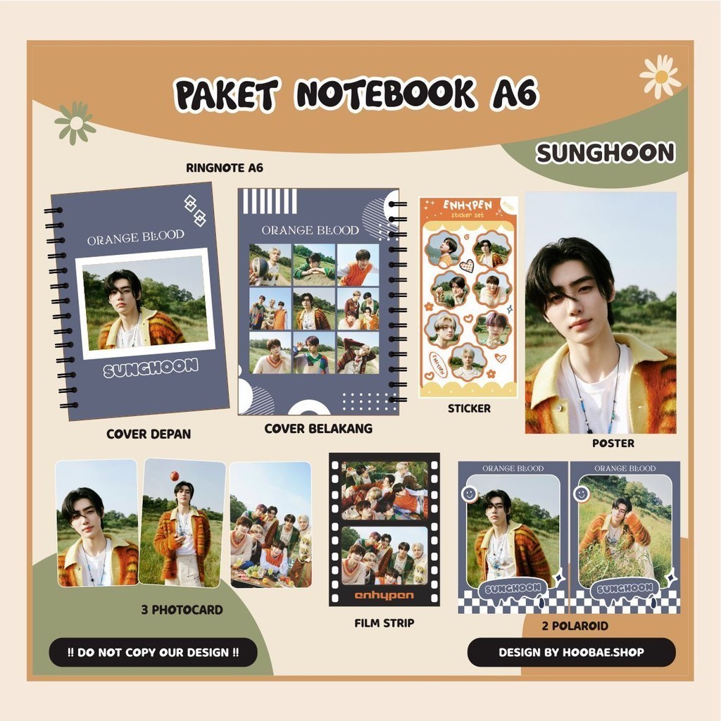 ENHYPEN ORANGE BLOOD ENHYPEN VER II FANKIT ENHYPEN 筆記本保存包